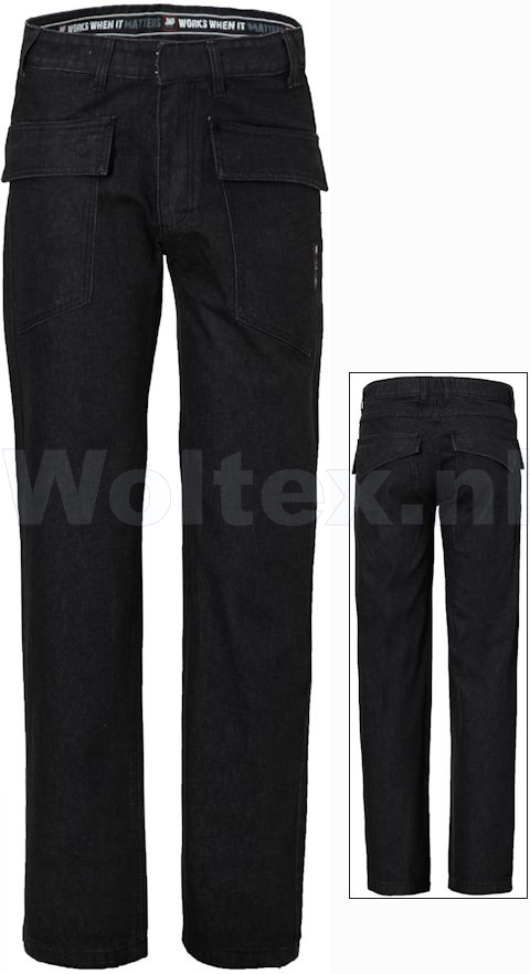 JMP Wear Broeken Ampato Jeans Vlamvertragend denim zwart(DENIM BLACK)